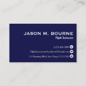 Beruflicher Unternehmenspilot für die blaue Luftfa Visitenkarte (Rückseite)