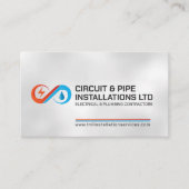 Beruflicher Unternehmer für Elektro- und Klempnert Visitenkarte (Vorderseite)