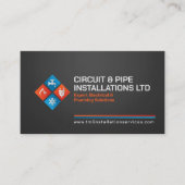 Beruflicher Unternehmer für Elektro- und Klempnert Visitenkarte (Vorderseite)