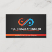 Beruflicher Unternehmer für Elektro- und Klempnert Visitenkarte (Vorderseite)