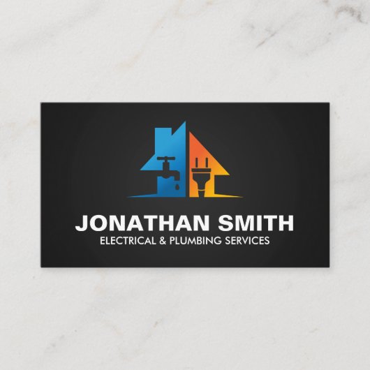 Beruflicher Unternehmer für Elektro- und Klempnert Visitenkarte (Vorderseite)