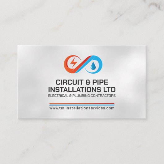 Beruflicher Unternehmer für Elektro- und Klempnert Visitenkarte (Vorderseite)