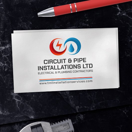 Beruflicher Unternehmer für Elektro- und Klempnert Visitenkarte