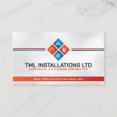 Beruflicher Unternehmer für Elektro- und Klempnert Visitenkarte (Vorderseite)