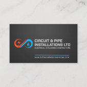 Beruflicher Unternehmer für Elektro- und Klempnert Visitenkarte (Vorderseite)