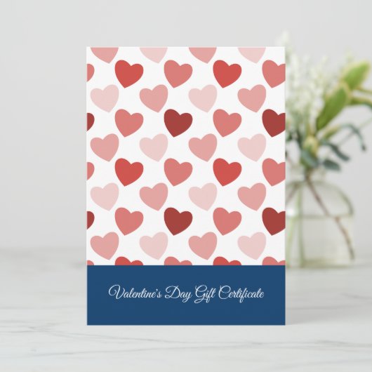 Beruflicher Valentinstag-Geschenkgutschein (Stehend Vorderseite)