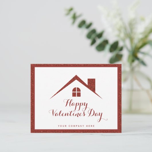 Beruflicher Valentinstag Real Anwesen House Postkarte (Stehend Vorderseite)