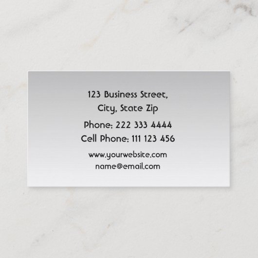 Beruflicher Visitenkarte (Rückseite)