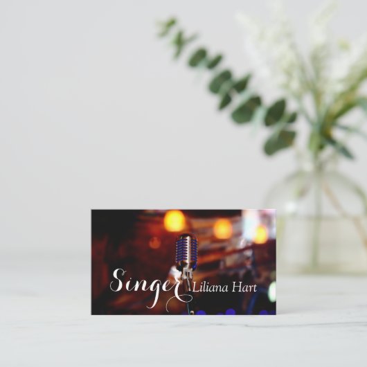 Beruflicher Vokalist, Sänger, Music Business Card Visitenkarte (Stehend Vorderseite)