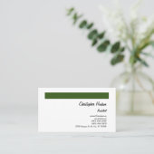 Beruflicher waldgrüner Schlichter Architekt Visitenkarte (Stehend Vorderseite)