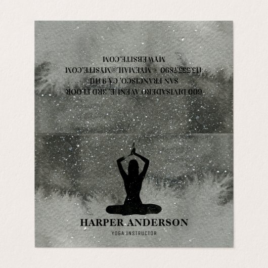 Beruflicher Wasserfarben-Yoga-Lehrer Visitenkarten (Außenseite Aufgefaltet)