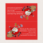 Beruflicher Weihnachtsmann Funny Informeller Carto Visitenkarten (Außenseite Aufgefaltet)