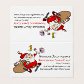 Beruflicher Weihnachtsmann Funny Informeller Carto Visitenkarten (Außenseite Aufgefaltet)