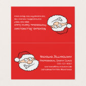 Beruflicher Weihnachtsmann Funny Informeller Carto Visitenkarten (Außenseite Aufgefaltet)