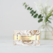 Beruflicher weißbrauner Goldstreifen Visitenkarte (Stehend Vorderseite)