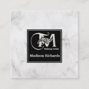 Beruflicher weißer Marmor Quadratische Visitenkarte