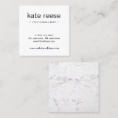 Beruflicher weißer Marmor Quadratische Visitenkarte (Vorne/Hinten)