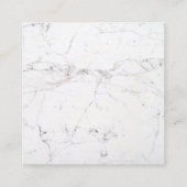 Beruflicher weißer Marmor Quadratische Visitenkarte (Rückseite)