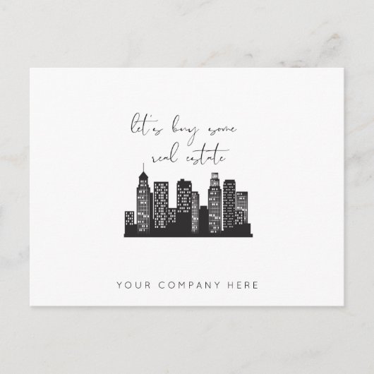 Beruflicher Wolkenkratzer kaufen wir ein echtes An Postkarte (Vorderseite)