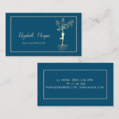 Beruflicher Yoga-Instruktor, Gold Tree Silhouette Visitenkarte (Vorne/Hinten)