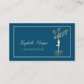 Beruflicher Yoga-Instruktor, Gold Tree Silhouette Visitenkarte (Vorderseite)