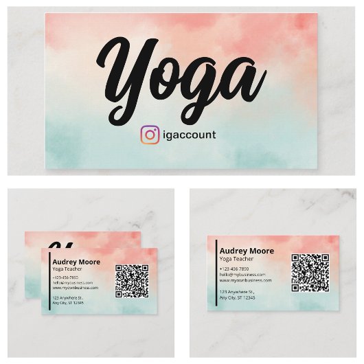 Beruflicher Yogalehrer Visitenkarte