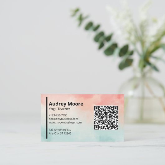 Beruflicher Yogalehrer Visitenkarte (Stehend Vorderseite)