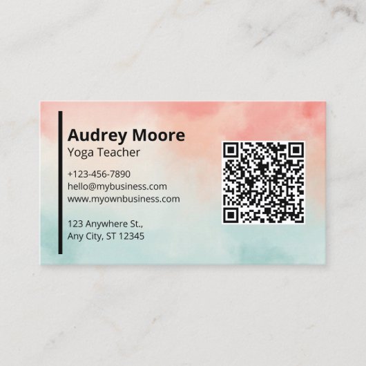 Beruflicher Yogalehrer Visitenkarte (Vorderseite)