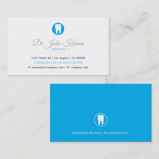 Beruflicher Zahnarzt | Deep Blue Visitenkarte (Vorne/Hinten)