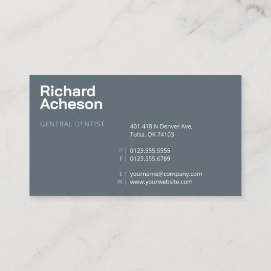 Beruflicher Zahnarzt | Zahnpflege Visitenkarte (Rückseite)