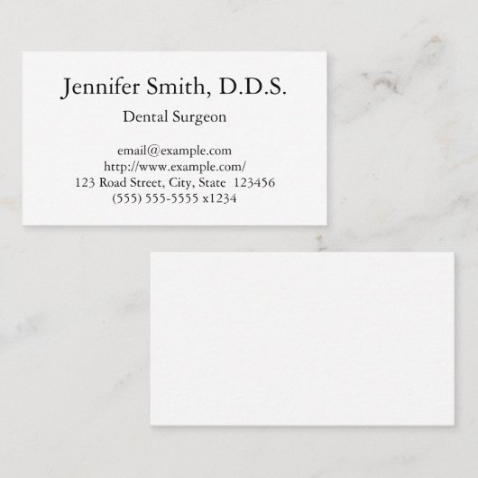 Beruflicher Zahnchirurg Visitenkarte (Vorne/Hinten)