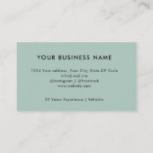 Beruflicher Zimmerservice Visitenkarte (Rückseite)