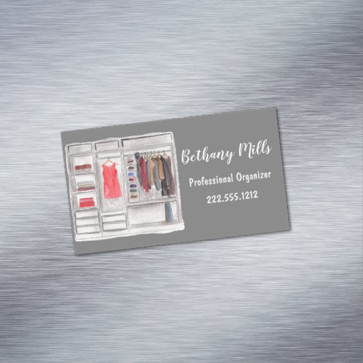 Beruflicher Zuhause-Organisator für Wasserfarben Magnetische Visitenkarte (Beispiel)