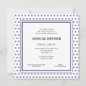 Berufliches Abendessen Blue Diamond Muster Einladung (Vorderseite)