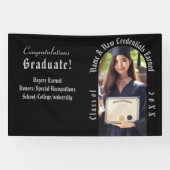 Berufliches Abschluss Foto in Silber und Schwarz Banner (Horizontal)