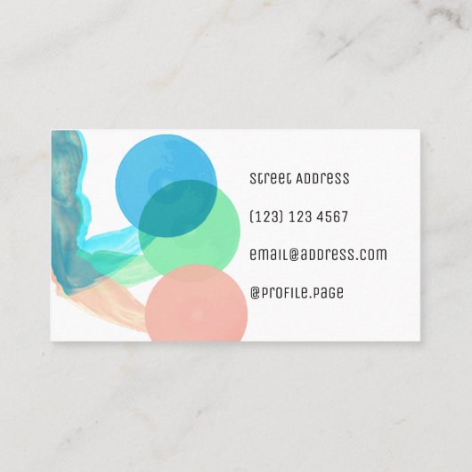 Berufliches abstraktes Kunstgewichtsanheben Visitenkarte (Rückseite)