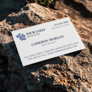 Berufliches Add-Logo für White Blue Basic Visitenkarte