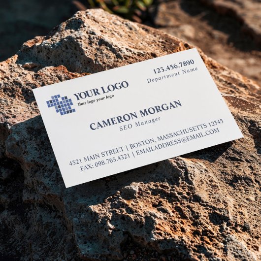 Berufliches Add-Logo für White Blue Basic Visitenkarte