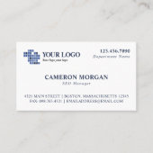 Berufliches Add-Logo für White Blue Basic Visitenkarte (Vorderseite)