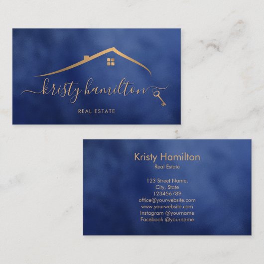 berufliches Anwesen Immobilien Schlüsselgeschäft Visitenkarte (Vorne/Hinten)