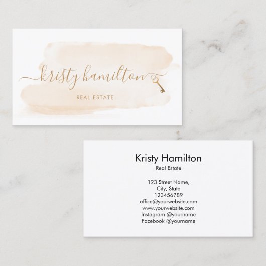 berufliches Anwesen Immobilien Schlüsselgeschäft Visitenkarte (Vorne/Hinten)