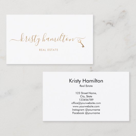 berufliches Anwesen Immobilien Schlüsselgeschäft Visitenkarte (Vorne/Hinten)