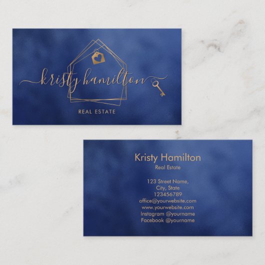 berufliches Anwesen Immobilien Schlüsselgeschäft Visitenkarte (Vorne/Hinten)