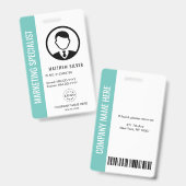 Berufliches Aquamarines Abzeichen für Office oder Ausweis (Vorder- & Rückseite)