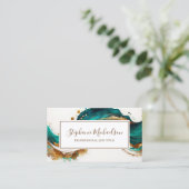 Berufliches Aquamarines Gold Abstrakt Visitenkarte (Stehend Vorderseite)