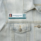 Berufliches Aquamarines QR-Code-Unternehmen Namensschild (Beispiel)