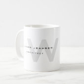 Berufliches Architekten-Monogramm Schwarzweiss Kaffeetasse (Vorderseite Links)