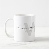 Berufliches Architekten-Monogramm Schwarzweiss Kaffeetasse (Links)