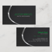 Berufliches Auto aus Schwarz und Silber Visitenkarte (Vorne/Hinten)