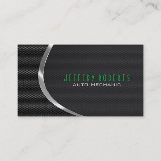 Berufliches Auto aus Schwarz und Silber Visitenkarte (Vorderseite)
